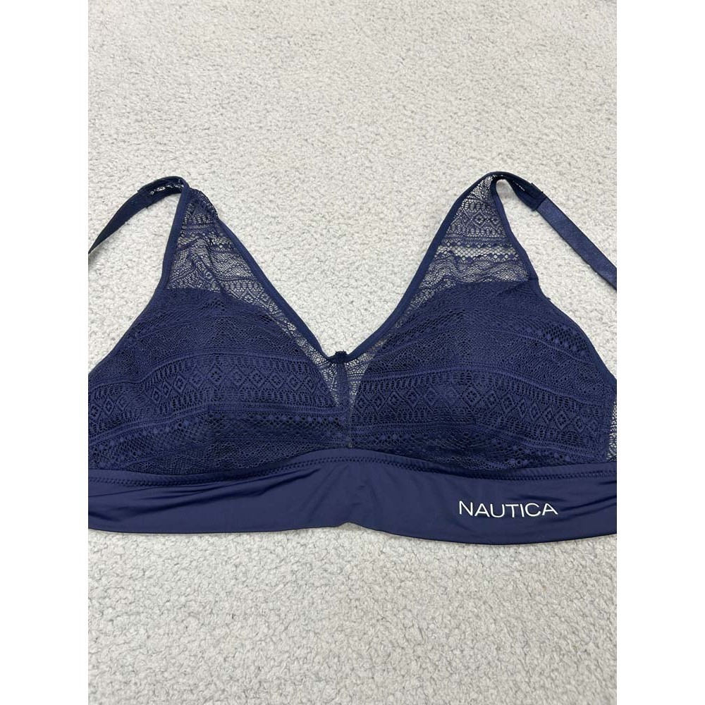 Nautica Bra XL Bralette 2638-16 Mesh over Wire Free Spellout
